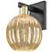 Preston 11.75"H Black Brass Wall Sconce With Mercury Globe Shade