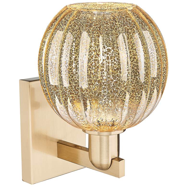 Image 2 Preston 11.75"H Champagne Bronze Wall Sconce With Mercury Globe Shade more views