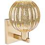 2_Preston 11.75"H Champagne Bronze Wall Sconce With Mercury Globe Shade more views