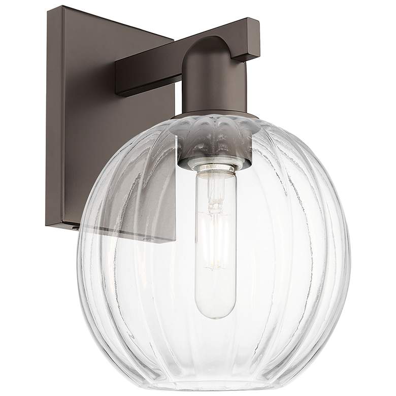 Image 1 Preston 11.75"H Oil Rubbed Bronze Wall Sconce With Clear Globe Shade