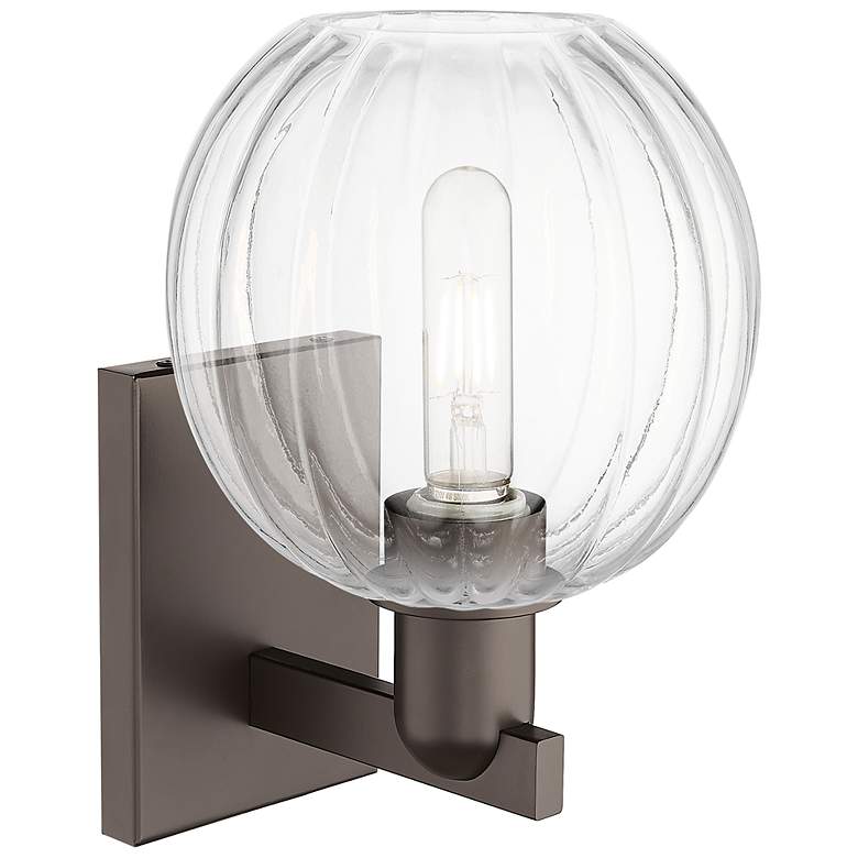 Image 2 Preston 11.75"H Oil Rubbed Bronze Wall Sconce With Clear Globe Shade more views