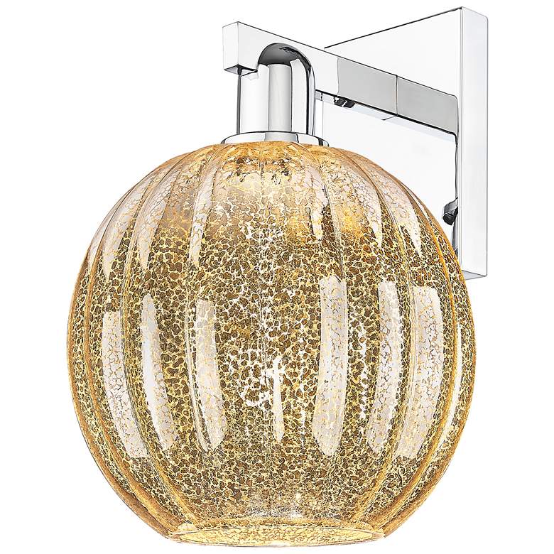 Image 1 Preston 11.75"H Polished Chrome Wall Sconce With Mercury Globe Shade