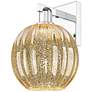 1_Preston 11.75"H Polished Chrome Wall Sconce With Mercury Globe Shade