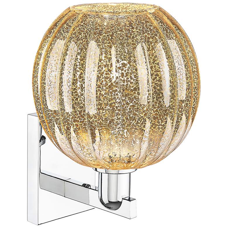 Image 2 Preston 11.75"H Polished Chrome Wall Sconce With Mercury Globe Shade more views