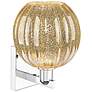 2_Preston 11.75"H Polished Chrome Wall Sconce With Mercury Globe Shade more views