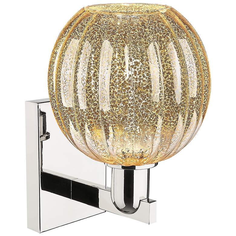 Image 2 Preston 11.75"H Polished Nickel Wall Sconce With Mercury Globe Shade more views
