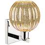 2_Preston 11.75"H Polished Nickel Wall Sconce With Mercury Globe Shade more views