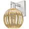 Preston 11.75"H Satin Nickel Wall Sconce w/ Mercury Globe Shade
