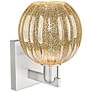 2_Preston 11.75"H Satin Nickel Wall Sconce w/ Mercury Globe Shade more views