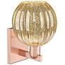 2_Preston 11.75" High Antique Copper Wall Sconce With Mercury Globe Shade more views