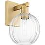 1_Preston 11.75" High Brushed Brass Wall Sconce With Clear Globe Shade
