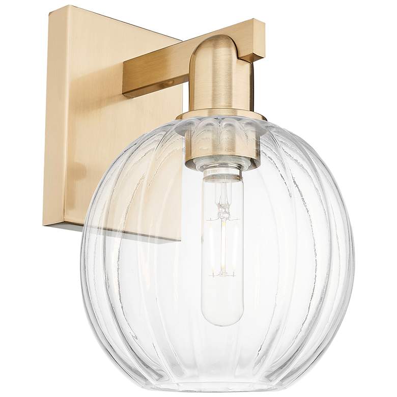 Image 1 Preston 11.75" High Champagne Bronze Wall Sconce With Clear Globe Shade