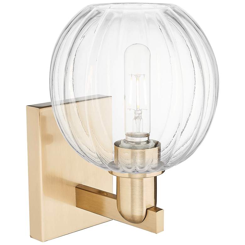 Image 2 Preston 11.75" High Champagne Bronze Wall Sconce With Clear Globe Shade more views