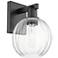 Preston 11.75" High Matte Black Wall Sconce With Clear Globe Shade