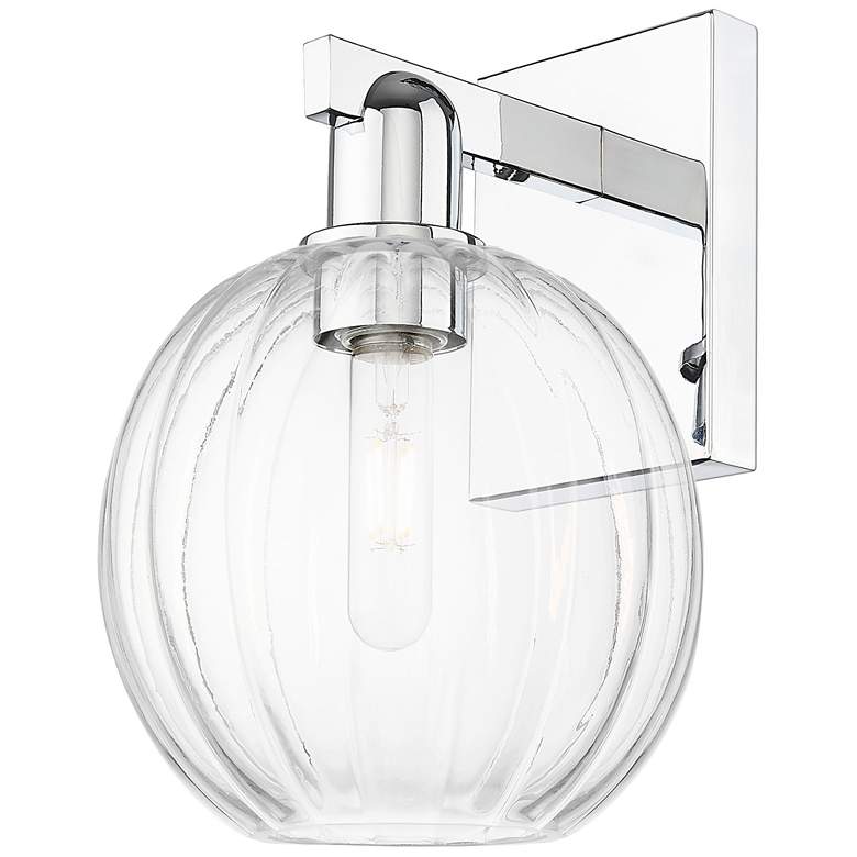 Image 1 Preston 11.75" High Polished Chrome Wall Sconce With Clear Globe Shade