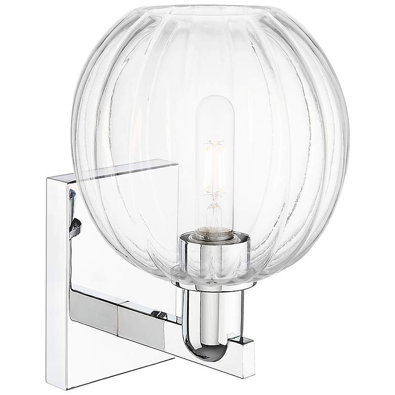 Image 2 Preston 11.75" High Polished Chrome Wall Sconce With Clear Globe Shade more views