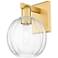 Preston 11.75" High Satin Gold Wall Sconce With Clear Globe Shade