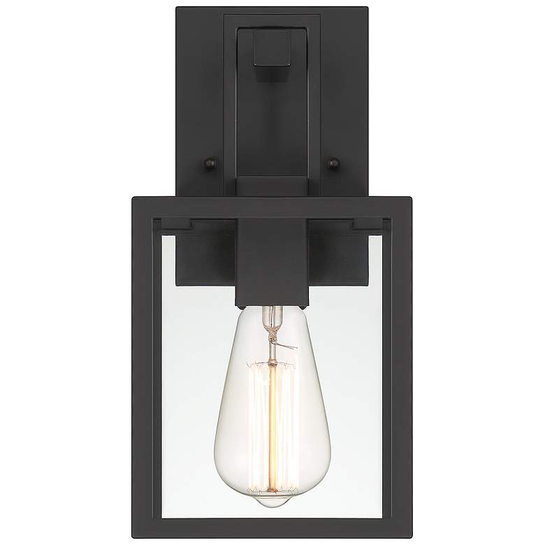Image 1 Preston 11.75 in. 1-Light Matte Black Modern Outdoor Wall Lantern