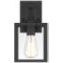 Preston 11.75 in. 1-Light Matte Black Modern Outdoor Wall Lantern