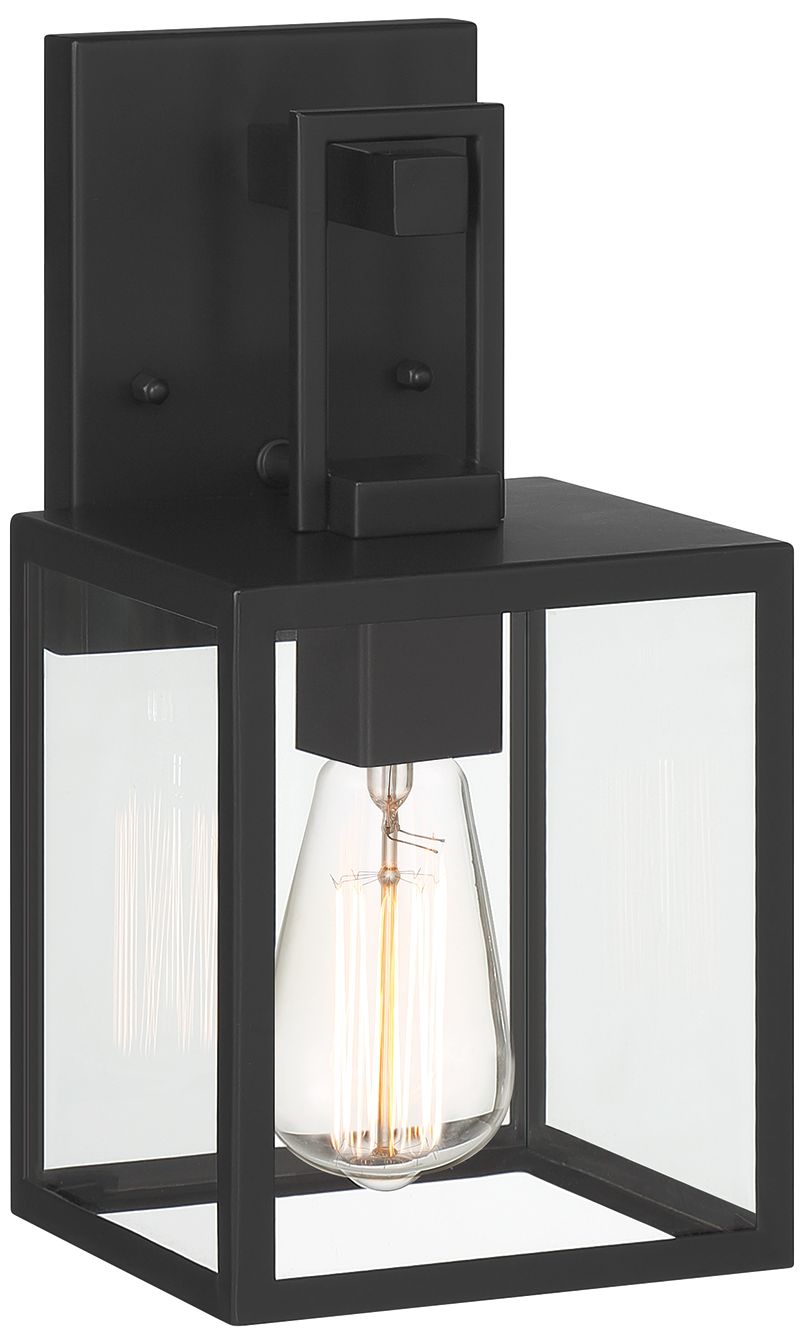 Image 4 Preston 11.75 in. 1-Light Matte Black Modern Outdoor Wall Lantern more views