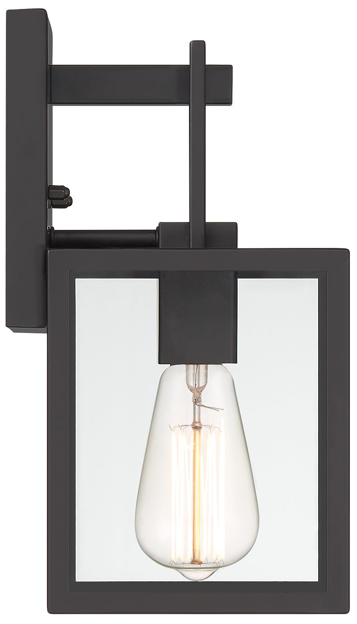 Image 6 Preston 11.75 in. 1-Light Matte Black Modern Outdoor Wall Lantern more views