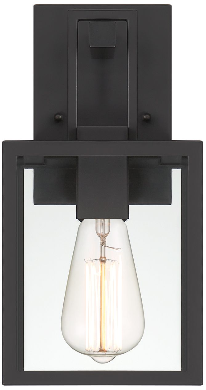 Image 7 Preston 11.75 in. 1-Light Matte Black Modern Outdoor Wall Lantern more views
