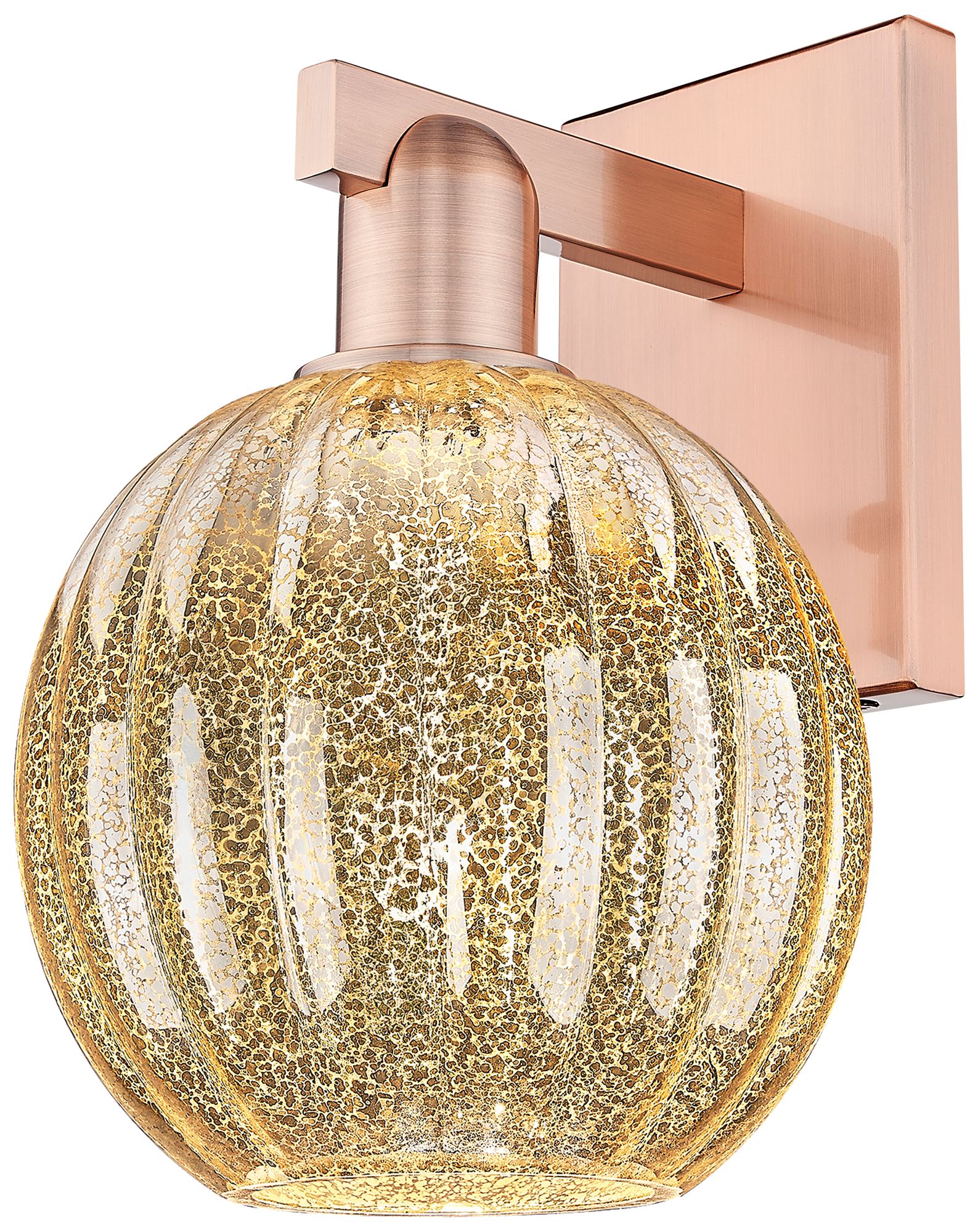 Preston 11.75" High Antique Copper Wall Sconce With Mercury Globe Shad