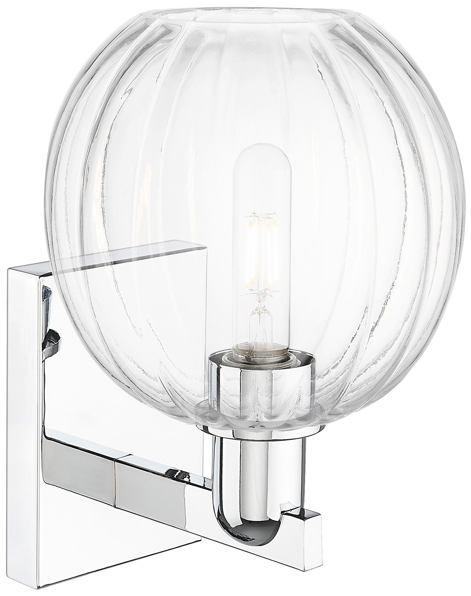 Image 2 Preston 11.75" High Polished Chrome Wall Sconce With Clear Globe Shade more views