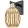 Preston 12.5"H Black Antique Brass Wall Sconce With Bell Mercury Shade