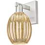 1_Preston 12.5"H Brushed Satin Nickel Wall Sconce With Bell Mercury Shade