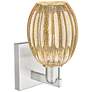 2_Preston 12.5"H Brushed Satin Nickel Wall Sconce With Bell Mercury Shade more views