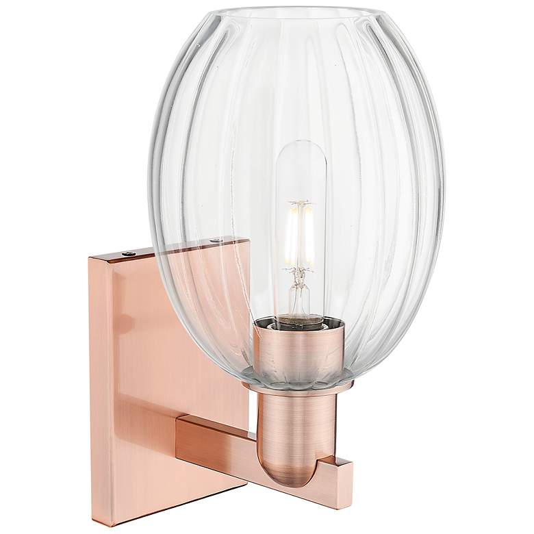Image 2 Preston 12.5" High Antique Copper Wall Sconce With Bell Clear Shade more views