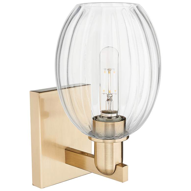 Image 2 Preston 12.5" High Champagne Bronze Wall Sconce With Bell Clear Shade more views