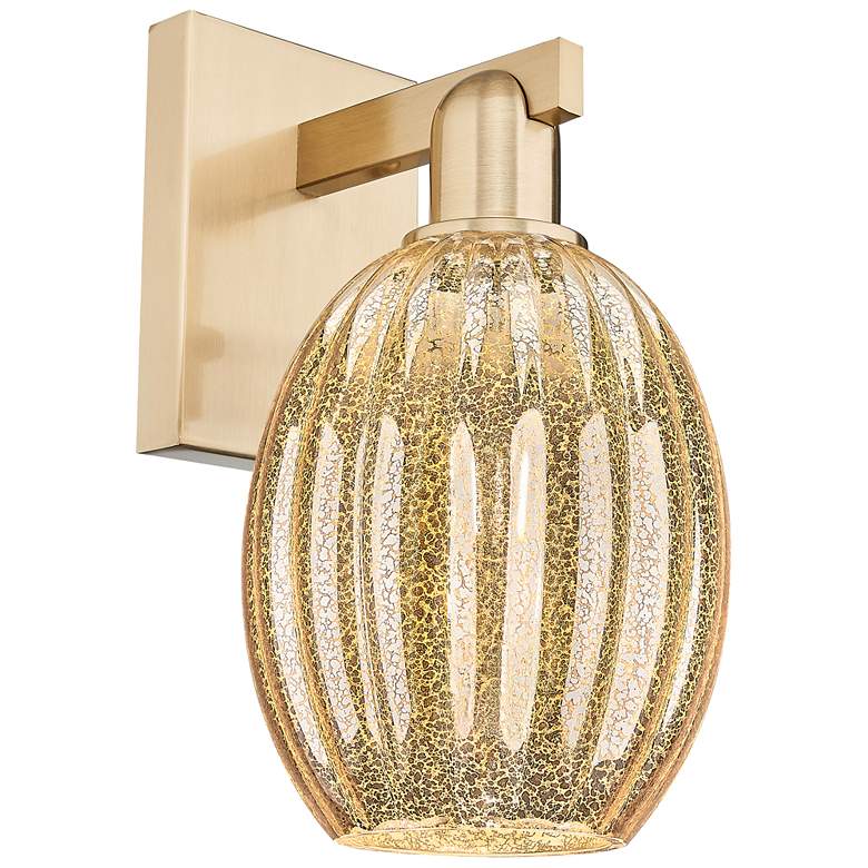 Image 1 Preston 12.5" High Champagne Bronze Wall Sconce With Bell Mercury Shade