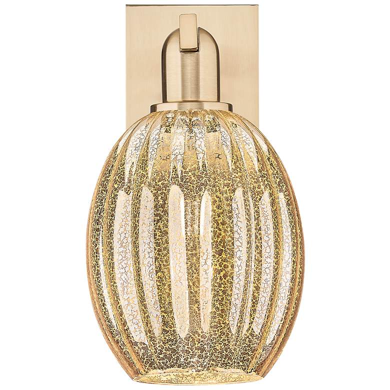 Image 2 Preston 12.5" High Champagne Bronze Wall Sconce With Bell Mercury Shade more views