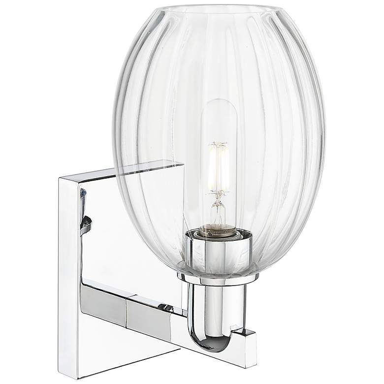 Image 2 Preston 12.5" High Polished Chrome Wall Sconce With Bell Clear Shade more views