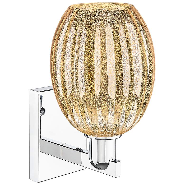 Image 2 Preston 12.5" High Polished Chrome Wall Sconce With Bell Mercury Shade more views
