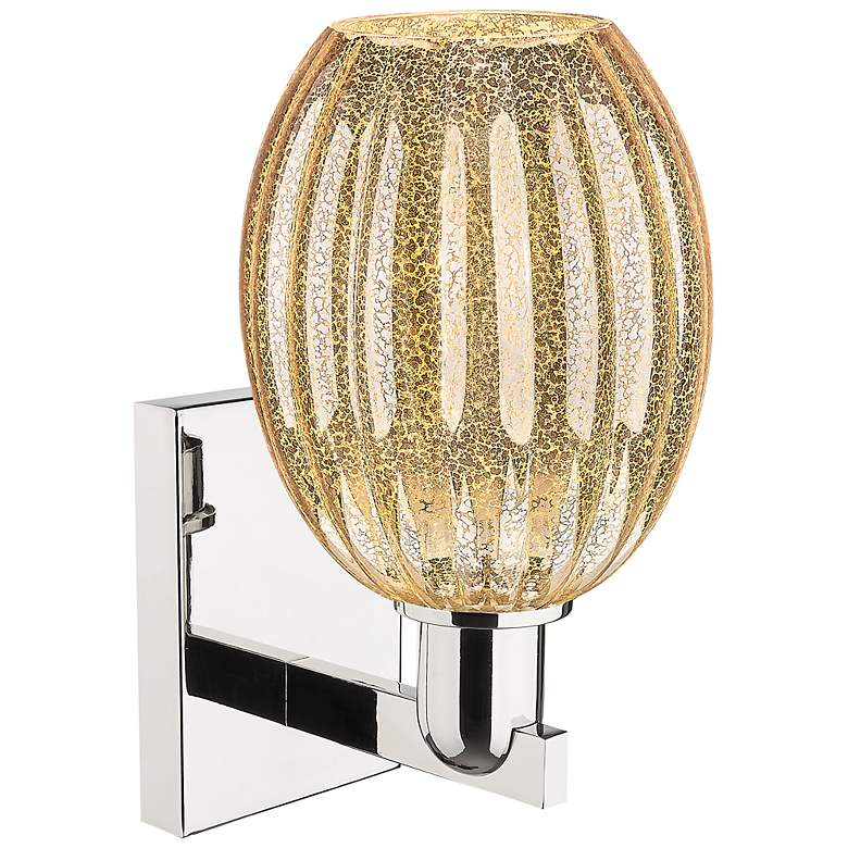 Image 2 Preston 12.5" High Polished Nickel Wall Sconce With Bell Mercury Shade more views