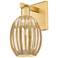 Preston 12.5" High Satin Gold Wall Sconce With Bell Mercury Shade