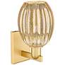 2_Preston 12.5" High Satin Gold Wall Sconce With Bell Mercury Shade more views