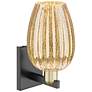 2_Preston 13.5"H Black Antique Brass Wall Sconce With Mercury Flute Shade more views
