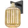 1_Preston 13.5"H Black Antique Brass Wall Sconce With Mercury Jar Shade