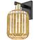 Preston 13.5"H Black Antique Brass Wall Sconce With Mercury Jar Shade