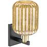 2_Preston 13.5"H Black Antique Brass Wall Sconce With Mercury Jar Shade more views