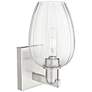 2_Preston 13.5"H Brushed Satin Nickel Wall Sconce With Flute Clear Shade more views