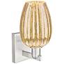 2_Preston 13.5"H Satin Nickel Wall Sconce w/ Mercury Flute Shade more views