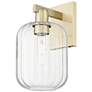 1_Preston 13.5" High Antique Brass Wall Sconce With Clear Jar Shade
