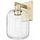 Preston 13.5" High Antique Brass Wall Sconce With Clear Jar Shade