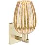 2_Preston 13.5" High Antique Brass Wall Sconce With Mercury Flute Shade more views