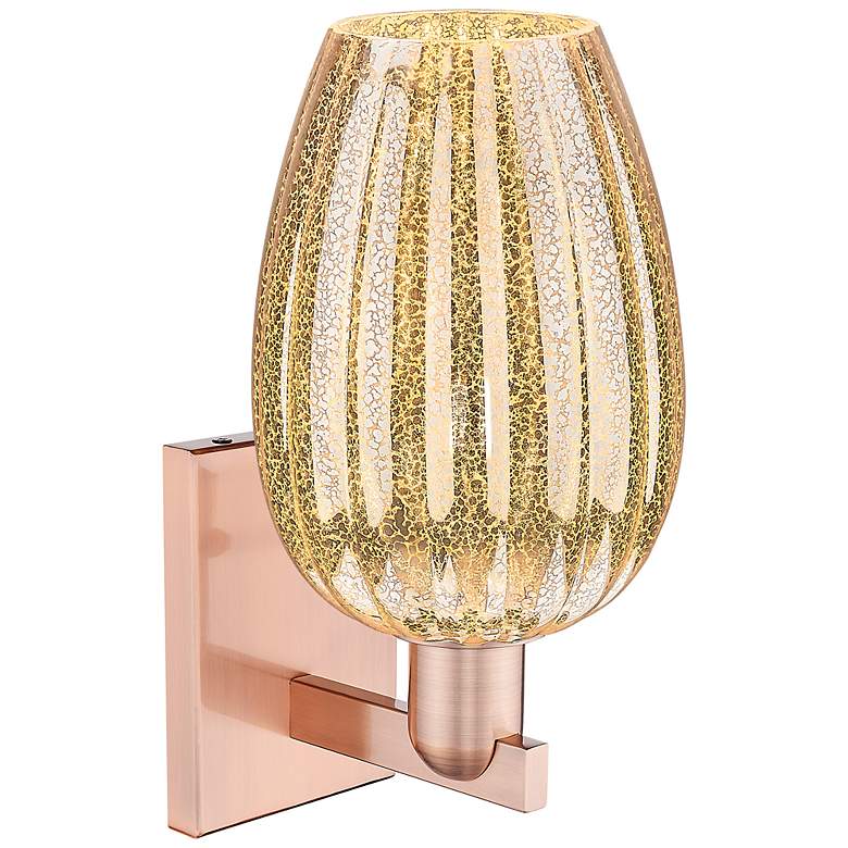 Image 2 Preston 13.5" High Antique Copper Wall Sconce With Mercury Flute Shade more views